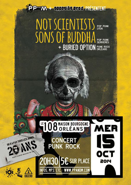 Not Scientists + Sons Of Buddha + Buried Option au 108 le 15 octobre 2014 à Orléans (45)