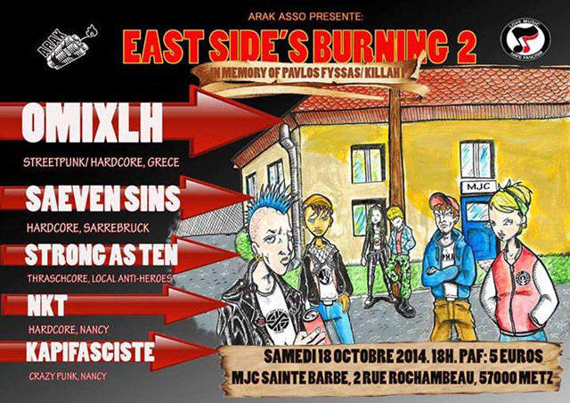 East Side's Burning 2 : Saeven Sins + Strong As Ten + NKT + ... le 18 octobre 2014 à Metz (57)