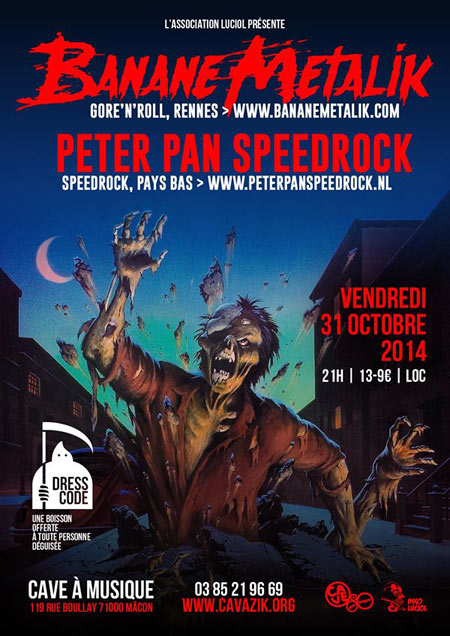 Banane Metalik + Peter Pan Speedrock à la Cave à Musique le 31 octobre 2014 à Mâcon (71)