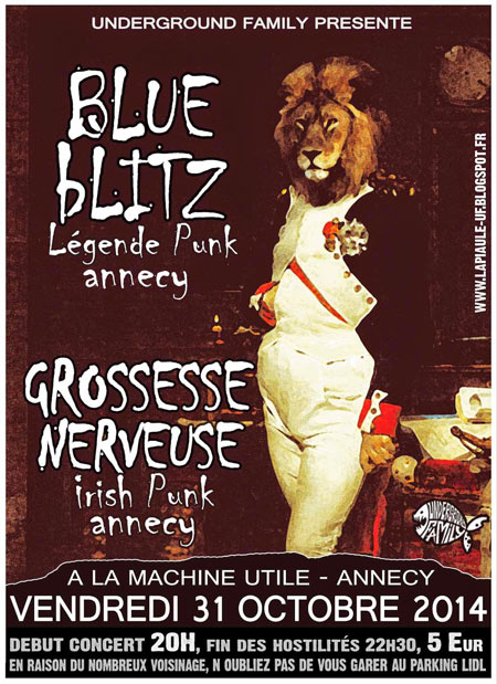 Blue Blitz + Grossesse Nerveuse à la Machine Utile le 31 octobre 2014 à Seynod (74)