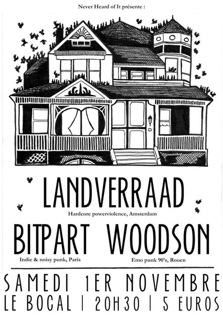 Landverraad + Bitpart + Woodson au Bocal le 01 novembre 2014 à Mondeville (14)