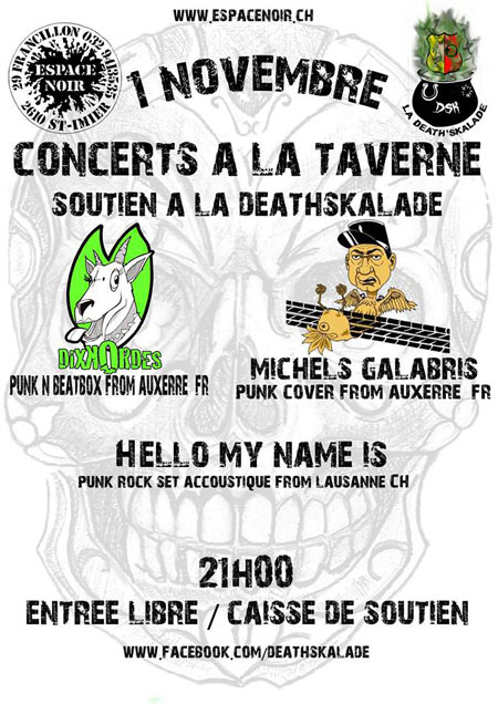 Concert soutien à la Death'skalade le 01 novembre 2014 à Saint-Imier (CH)