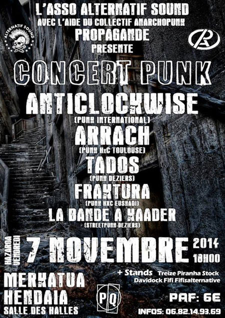Concert Punk à la salle des Halles le 07 novembre 2014 à Hendaye (64)