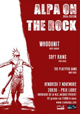 Whodunit + Soft Rains + Platypus Band le 07 novembre 2014 à Le Mans (72)