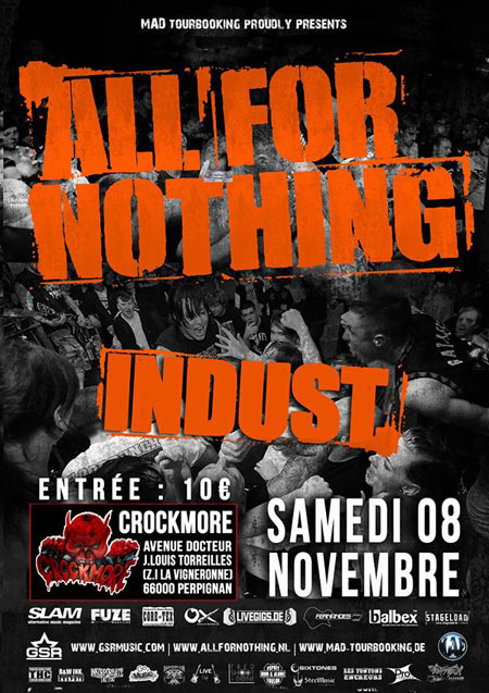 All For Nothing + Indust. au Crockmore le 08 novembre 2014 à Perpignan (66)