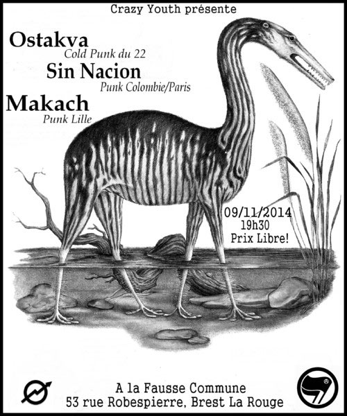 Ostakva + Sin Nacion + Makach à la Fausse Commune le 09 novembre 2014 à Brest (29)
