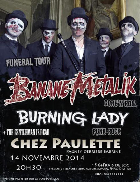 Banane Metalik + Burning Lady chez Paulette le 14 novembre 2014 à Pagney-derrière-Barine (54)