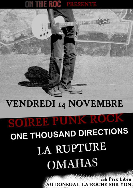 One Thousand Directions + La Rupture + Omahas au Donegal le 14 novembre 2014 à La Roche-sur-Yon (85)