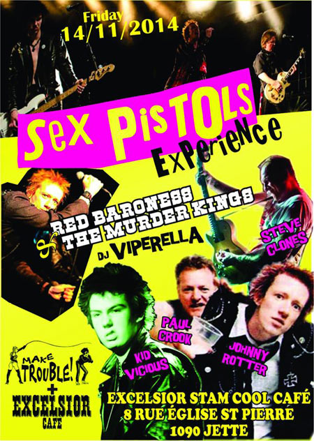 Sex Pistols Experience à l'Excelsior Café le 14 novembre 2014 à Jette (BE)