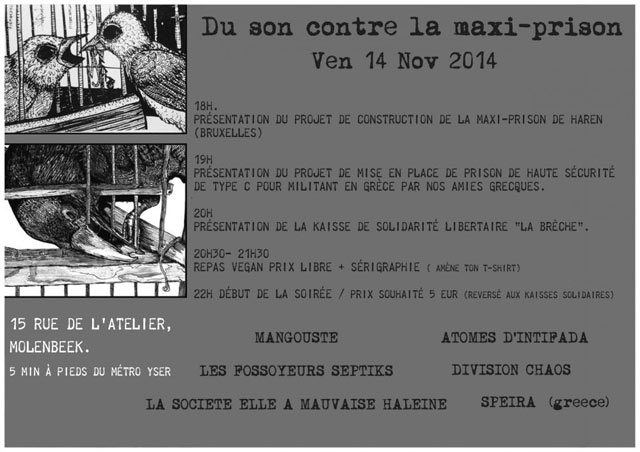 Du son contre la maxi-prison le 14 novembre 2014 à Molenbeek-Saint-Jean (BE)