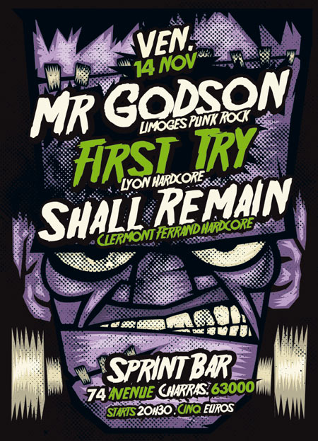 Mr Godson + First Try + Shall Remain au Sprint Bar le 14 novembre 2014 à Clermont-Ferrand (63)