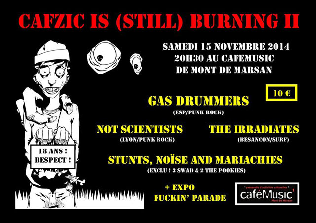 Fiesta des 18 ans du zine Cafzic au CaféMusic le 15 novembre 2014 à Mont-de-Marsan (40)