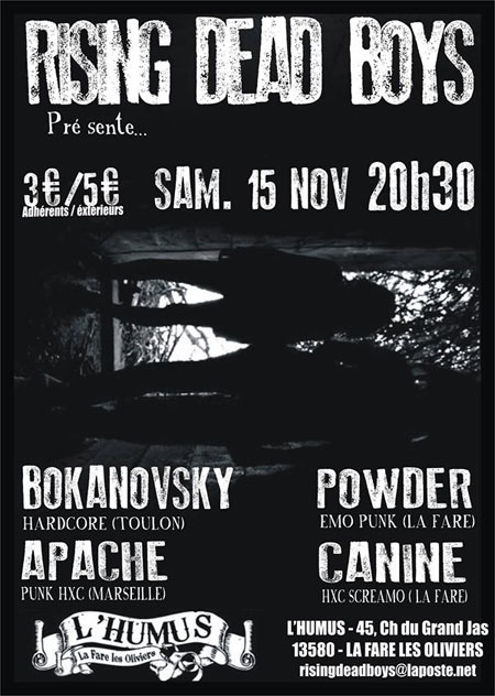 Bökanövsky + Apache + Powder + Canine à l'Humus le 15 novembre 2014 à La Fare-les-Oliviers (13)