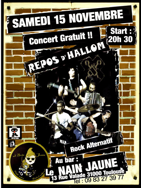 Repos d'Hallom en concert le 15 novembre 2014 à Toulouse (31)