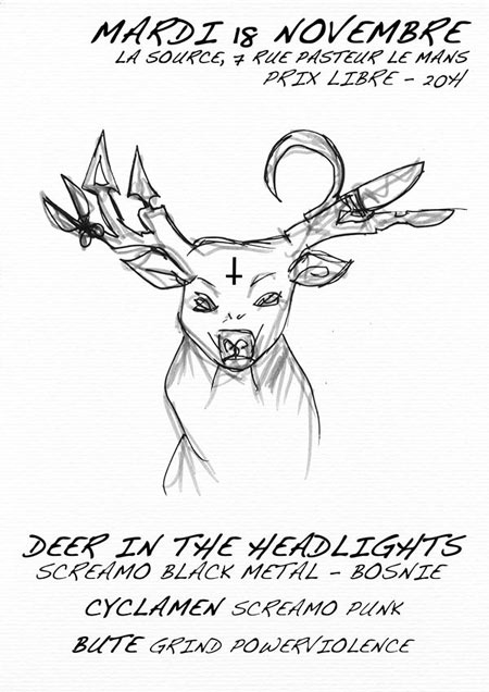Deer In The Headlights + Cyclamen + Bute à la Source le 18 novembre 2014 à Le Mans (72)