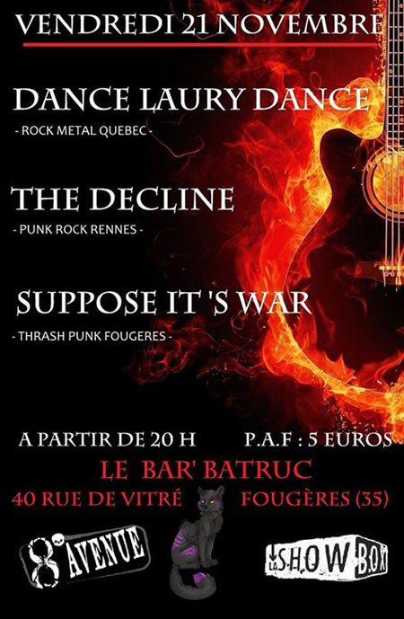 Dance Laury Dance + The Decline + Suppose It's War au Bar'Batruc le 21 novembre 2014 à Fougères (35)