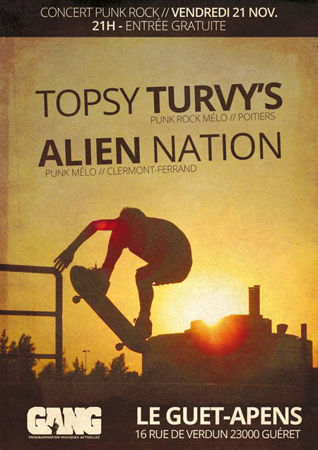TOPSY TURVY'S + ALIEN NATION au GUET-APENS le 21 novembre 2014 à Guéret (23)