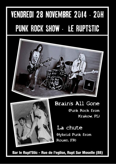 Brain's All Gone + La Chute au Rupt'Stic le 28 novembre 2014 à Rupt-sur-Moselle (88)