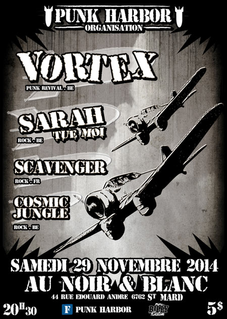 VORTEX + Sarah Tue Moi + Scavenger + Cosmic Jungle le 29 novembre 2014 à Virton (BE)