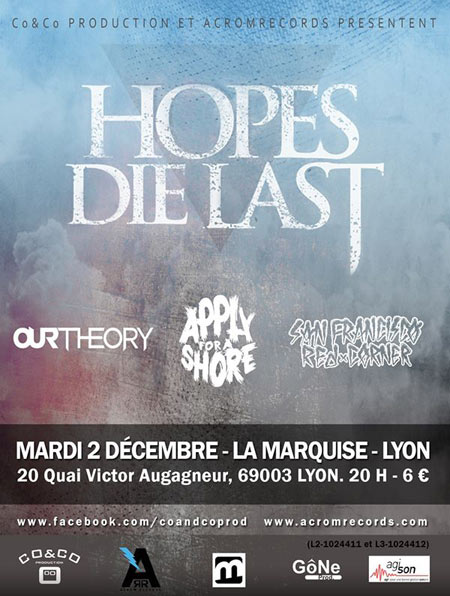 Concert Post Hardcore à la Marquise le 02 décembre 2014 à Lyon (69)