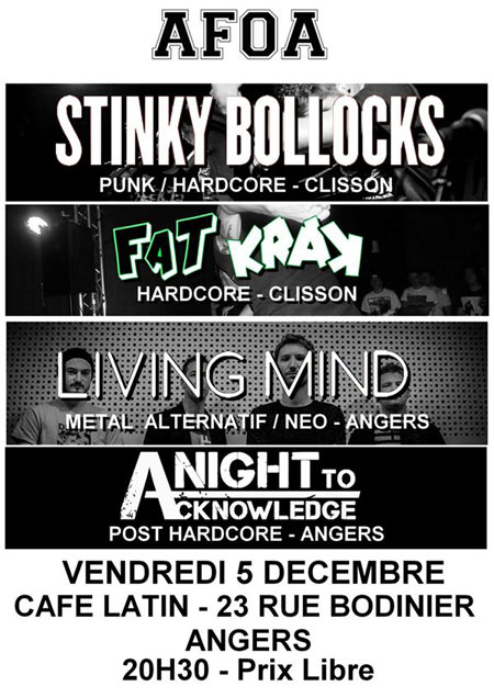 Concert Hardcore au Café Latin le 05 décembre 2014 à Angers (49)