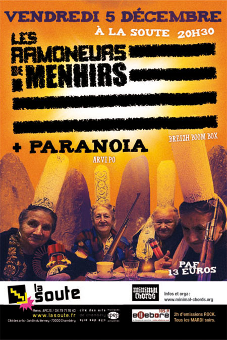 Les Ramoneurs de Menhirs + Paranoïa à la Soute le 05 décembre 2014 à Chambéry (73)