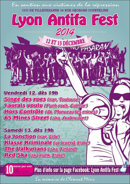 Lyon Antifa Fest #2 au CCO le 12 décembre 2014 à Villeurbanne (69)