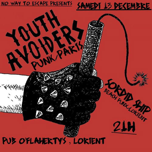 Youth Avoiders + Sordid Ship au pub O'Flaherty's le 13 décembre 2014 à Lorient (56)