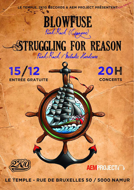 Blowfuse + Struggling For Reason au Temple le 15 décembre 2014 à Namur (BE)