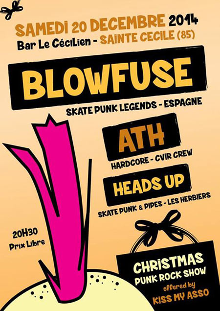 Blowfuse + ATH + Heads Up au bar Le Cécilien le 20 décembre 2014 à Sainte-Cécile (85)
