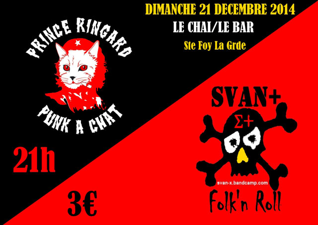 Soirée Punk à Chat et Folk'n Roll au Chai le 21 décembre 2014 à Sainte-Foy-la-Grande (33)