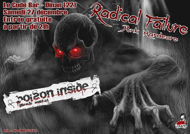 Radical Failure + Poison Inside au Code Bar le 27 décembre 2014 à Dinan (22)
