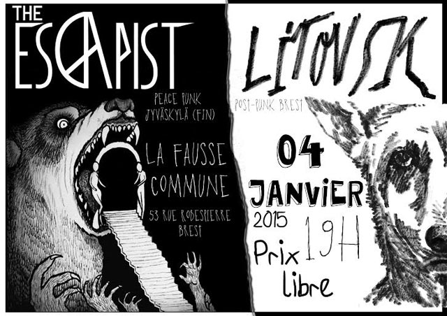 The Escapist + Litovsk à la Fausse Commune le 04 janvier 2015 à Brest (29)