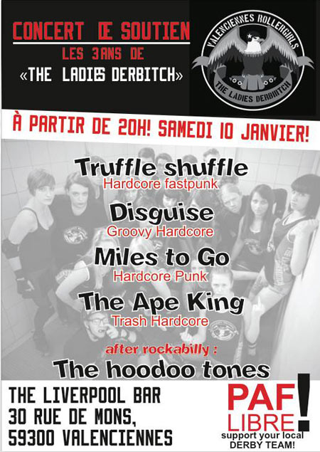 Concert de soutien aux Ladies Derbiiitch au Liverpool le 10 janvier 2015 à Valenciennes (59)