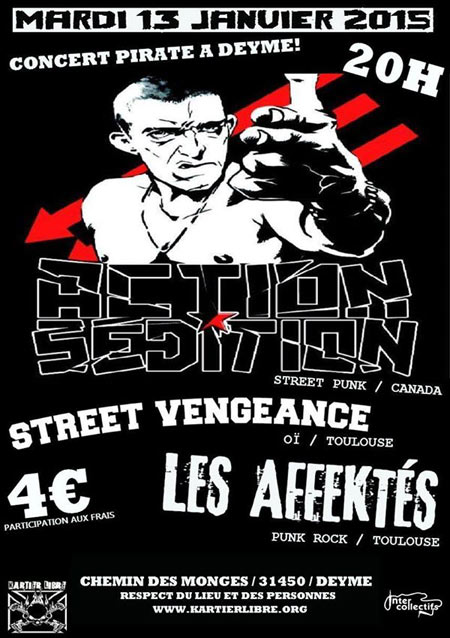 Action Sédition + Les Affektés + Street Vengeance le 13 janvier 2015 à Pompertuzat (31)