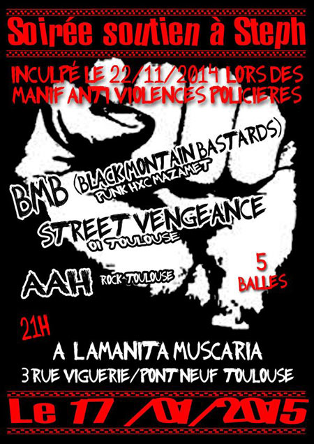 B.M.B + Street Vengeance + Aah à l'Amanita Muscaria le 17 janvier 2015 à Toulouse (31)