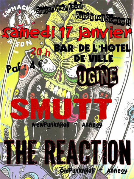 Smutt + The Reaction au bar de l'Hôtel de Ville le 17 janvier 2015 à Ugine (73)