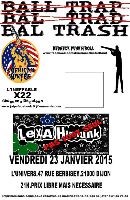 American Hunter + X22 + Lexa Hippunk au Café de l'Univers le 23 janvier 2015 à Dijon (21)
