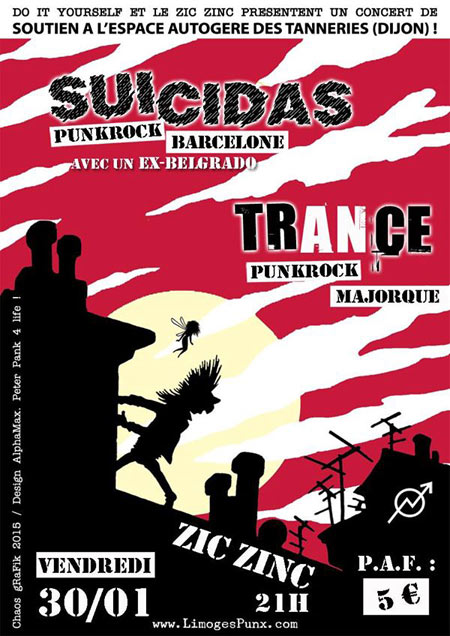 Suicidas + Trance au Zic Zinc le 30 janvier 2015 à Limoges (87)