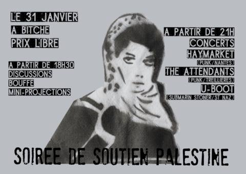 Soirée de soutien Palestine aux Ateliers de Bitche le 31 janvier 2015 à Nantes (44)