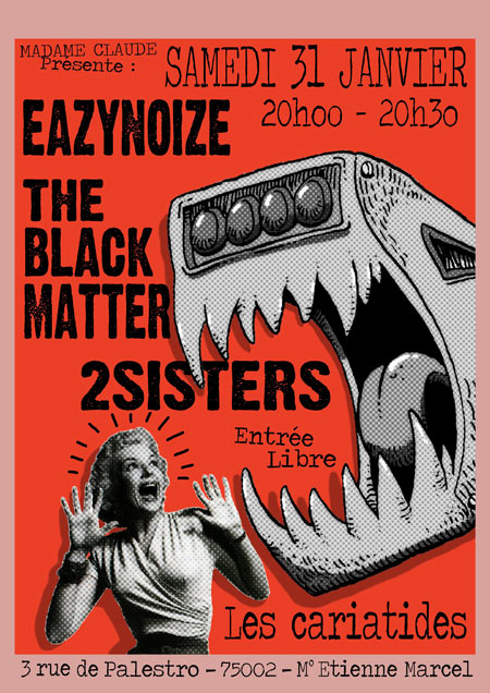 2sisters, The Black Matter, Eazy Noyze aux Cariatides le 31 janvier 2015 à Paris (75)