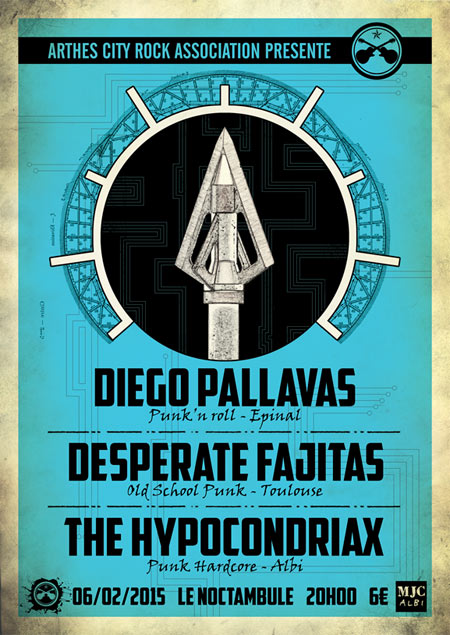 Diego Pallavas + Desperate Fajitas + The Hypocondriax le 06 février 2015 à Albi (81)