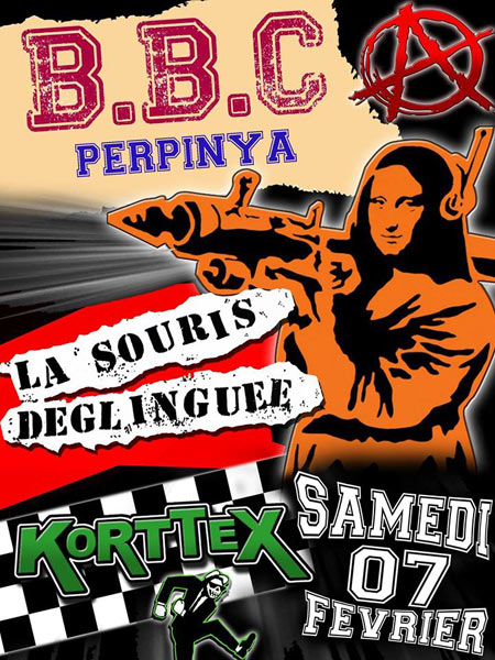 La Souris Déglinguée (Punk Rock' n' Roll - Paris) + Korttex... le 07 février 2015 à Perpignan (66)