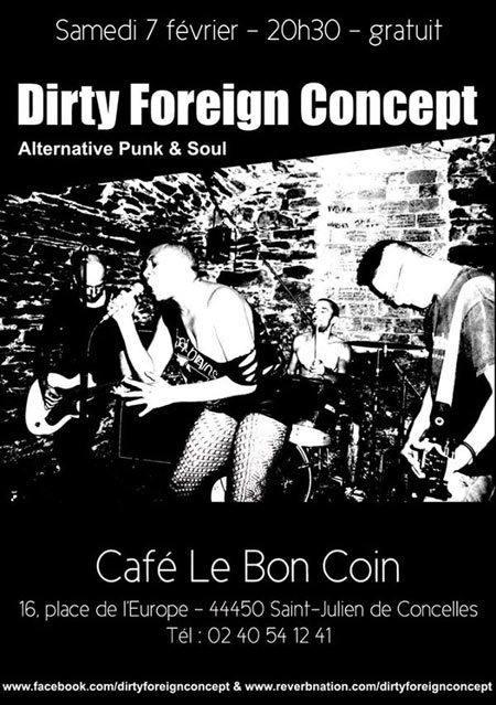 Dirty Foreign Concept au café Le Bon Coin le 07 février 2015 à Saint-Julien-de-Concelles (44)