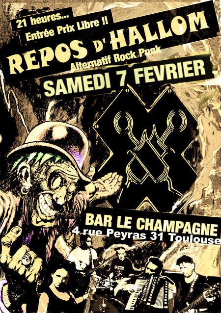 Repos d'Hallom en concert au Champagne le 07 février 2015 à Toulouse (31)