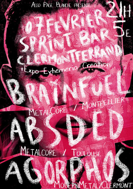 Absded + Brainfuel + Agorphos + Expo Evhemeria Creation le 07 février 2015 à Clermont-Ferrand (63)