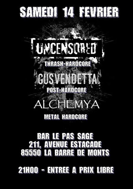 Release Party Uncensored au bar Le Pas Sage le 14 février 2015 à La Barre-de-Monts (85)