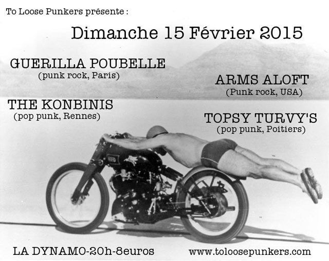 Guerilla Poubelle + Arms Aloft + The Konbinis + Topsy Turvy's le 15 février 2015 à Toulouse (31)