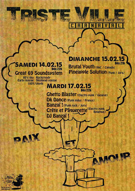 Concert Punk à la Marmite à Clous le 17 février 2015 à Delémont (CH)