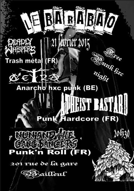 Concert Punk au Barabao le 21 février 2015 à Bailleul (59)